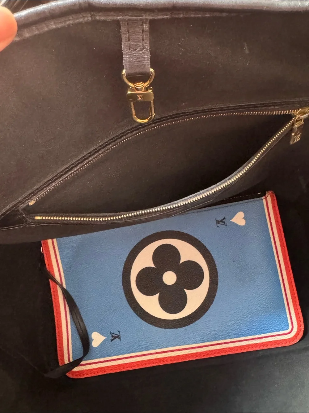 Louis Vuitton Black Monogram Playing Card Tote limited edition bag mm size
